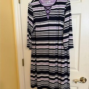 Striped Purple and Black Dress